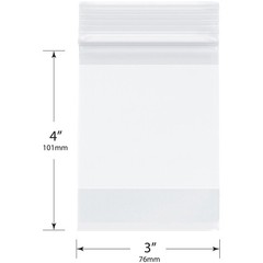 Plymor 3″ x 4″, 4 Mil with White-Block Heavy Duty Zipper Reclosable Plastic Bags