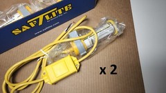 x 2 / SafTLite Stubby II Fluorescent Light 13W Mini Quad 9′ Hardwired Cord
