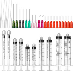 Glue Applicator Syringe Blunt Tip Needle and Cap, with Soft Plastic Tube, Suitab