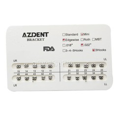 10 Packs AZDENT Dental Ortho Brackets Braces Metal Mini MBT/Roth.022 Hooks 345