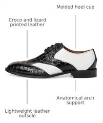Stacy Adams Tristano Bike Toe Lace-Up 9.5 Wide Black/Gray/White