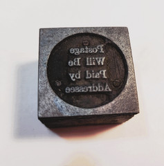 Vintage Letterpress Printing Blocks Lot Advertising Stamp Graphic Cut Art Copper