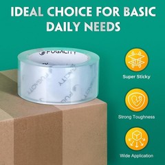 6 Rolls Clear Heavy Duty Packaging Tape Refills 2.7 mil Thick 2 in Wide 65 Yards