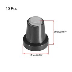 10Pcs 6mm Shaft Hole Knob Effect Pedal Amplifier Potentiometer Grey Mark