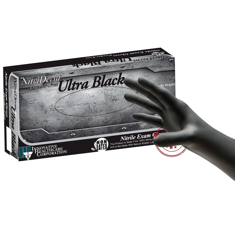 NitriDerm Ultra Black Nitrile Exam Glove – 100 per Box