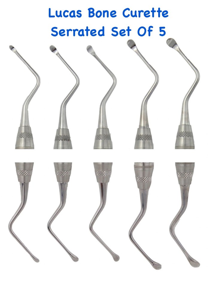 Lucas Bone Curette Double Ended Serrated 84, 85, 86, 87, 88 Hollow Handle CE
