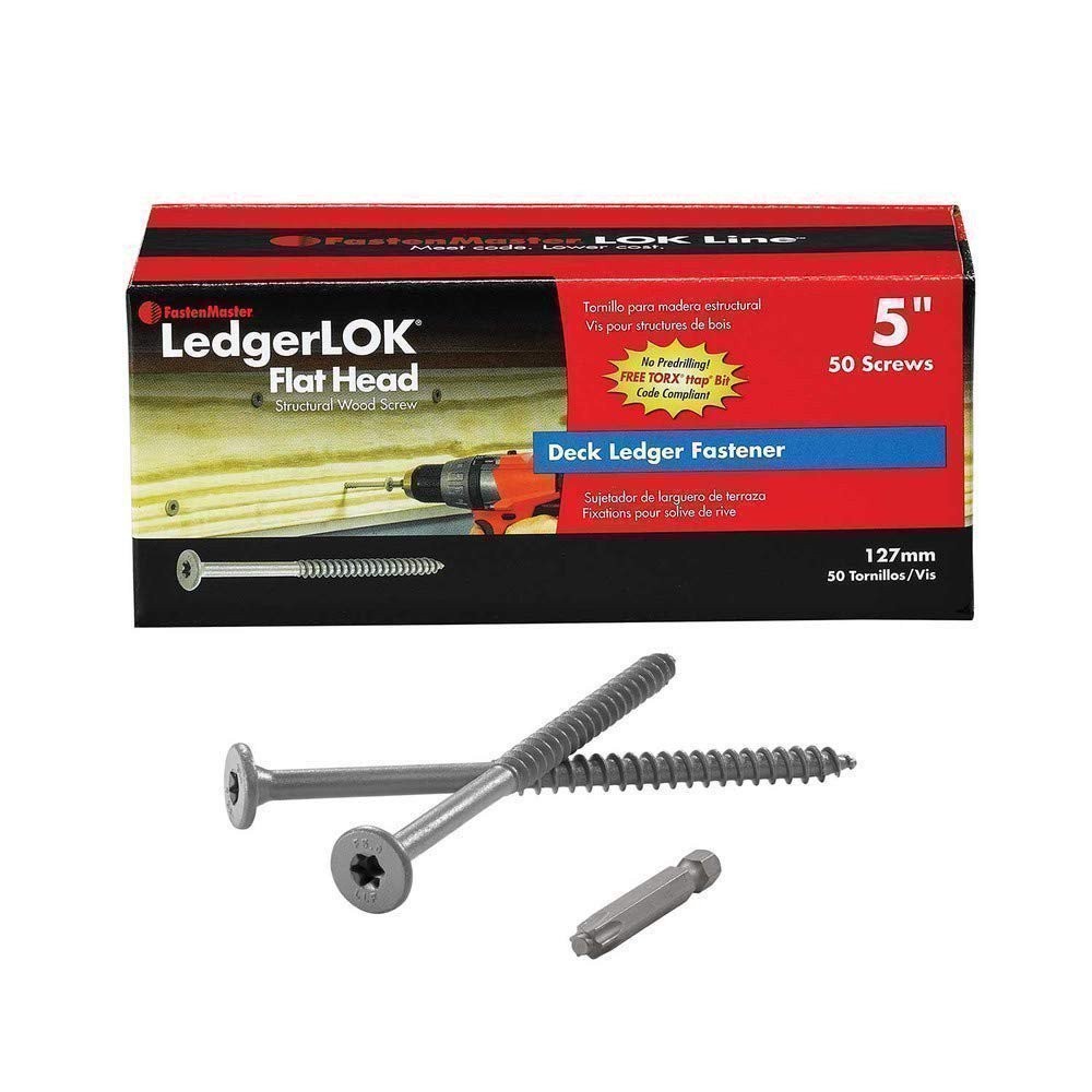 FastenMaster LedgerLok Flat Head Wood Screw – Box of 50-5″ New