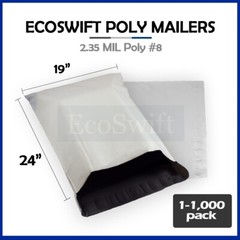 1-1000 19 x 23 “EcoSwift” Poly Mailers Envelopes Plastic Shipping Bags 2.35 MIL