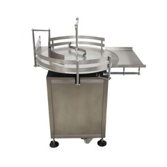 Round Bottles Accumulation Table 31.5in Bottle Turn Rotary Sorter w/Castors Move