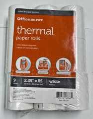 Thermal Paper Rolls, 2 1/4in. x 85ft., White, Pack Of 9, 109317