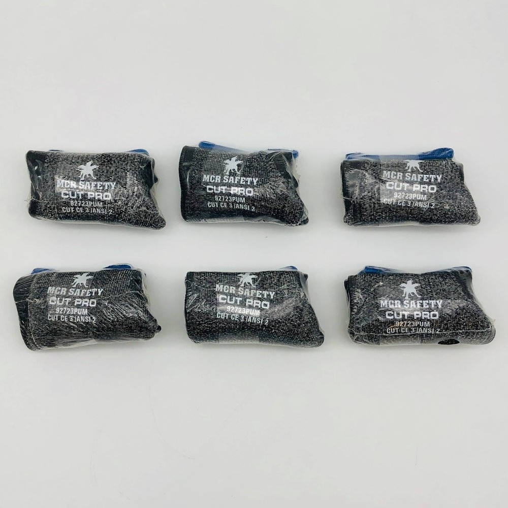MCR Safety 92723PUM Cut Pro Glove Medium 13 Gauge HPPE Slt-Pep PU Vend 6 Pairs