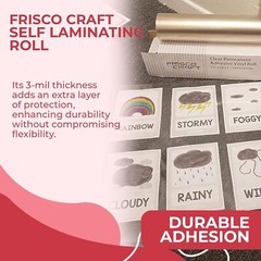 Self Adhesive Laminating Roll – Clear 12″ x 30ft – Glossy, Waterproof, Easy Use