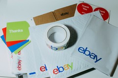 54 Ebay Branded Shipping Supplies STARTER KIT Box Envelopes Tape Tissue Postcard