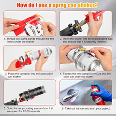 Spray Paint Can Shaker for Reciprocating Saw, Double Clamp Designs for Better Sl