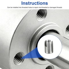 50x Metric Thread Inserts M3-M16 Stainless Steel Self-Tapping For Workshop Use