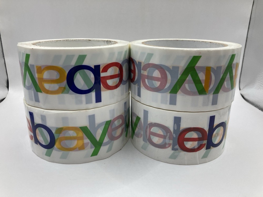 4 Rolls eBay Branded Shipping Tape Approx 75 yds x 2″ Color Logo READ
