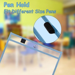 50 Packs Oversized Dry Erase Pockets Reusable Plastic Sleeves 5 Colors Ticket…