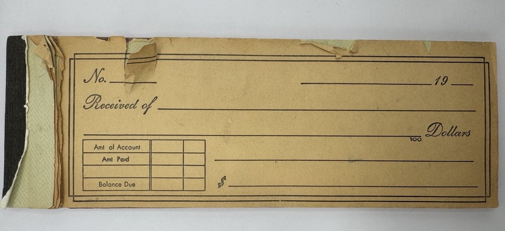 Vintage Duplicate Receipt Book Carbon Copy Sales Receipt Pad 80% Full USED