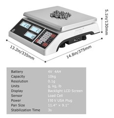 Digital Counting Scale For Coins, jewelry, Hardware 10kg, 0.1g RS232 NEW SEALED