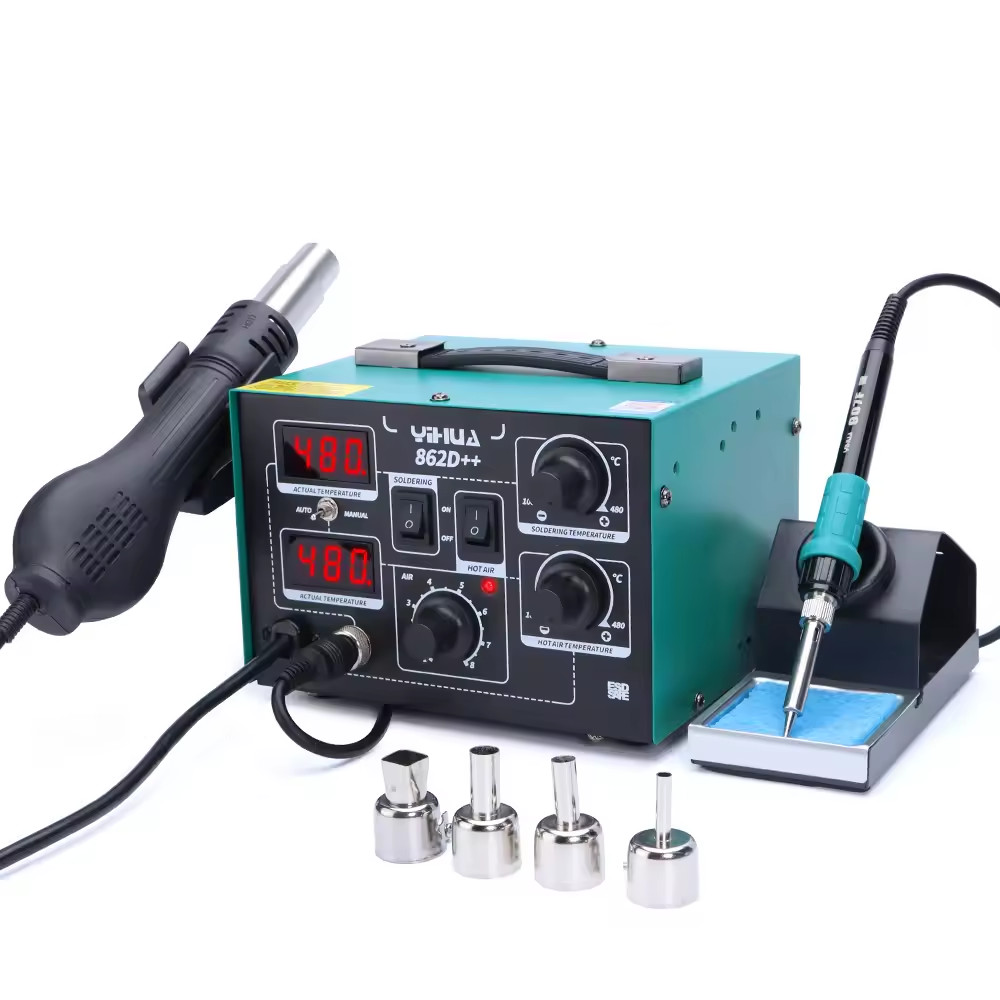 YIHUA 862D++ 750W Hot Air Rework Station Soldering Iron Station Kit Digital SMD