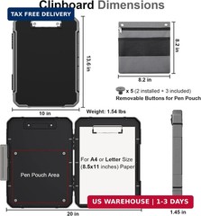 Thicker Clipboard with Storage Box & Pen Case, Heavy Duty A4/Letter Size Nursing