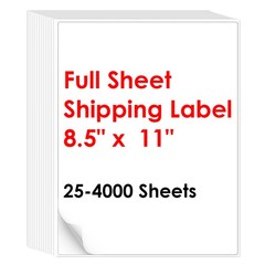 Premium Full Sheet Shipping Labels Self Adhesive 8.5 x 11 for Laser and Inkjet
