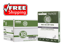 Boise X-9 MultiUse Copy Paper Case Letter Size, 5000 Sheets, 20 Lbs, 10 Reams