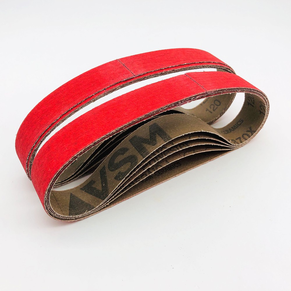 10x VSM 286117 Sanding Belt 1″ x 18-27/32″ 120 Grit XK870X Ceramic Alumina Oxide