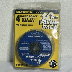 Olympia Tools 56-280 4″ Abrasive Cut Off Wheels for Cutting Metal 10pc Pack