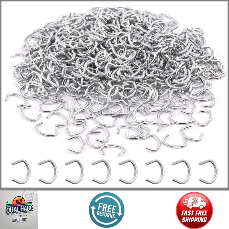 1000Pcs 1/2″ Hog Rings, Galvanized Hog Rings for Auto Upholstery Furniture 