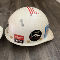 Lot 2 Vintage Fibre-Metal Hard Hats White Class E & G Seattle Ironworker Union