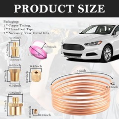72″ Oil Pressure Gauge Line Kit,Anti-Rust Oil Pressure Gauge Tubing Kit Inclu…