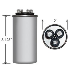60+3 uf/MFD 370-440 VAC volts Round Dual Run Capacitor 50/60 Hz – Lot-1