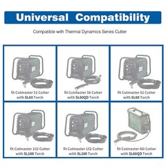 20Pcs 60A Plasma Consumables for Thermal Dynamics SL60 SL100 PK20 9-8215 9-8210