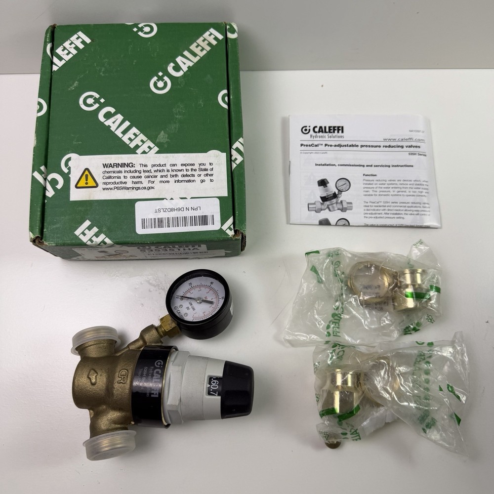 Caleffi 535351HA 535H Reducing Valve ASSE 1003, Female 3/4″ NPT w Pressure Gauge