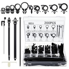 200pcs Nylon Cable Tie Clips, Universal Wire Loom Routing Buckles for Cars & Tru