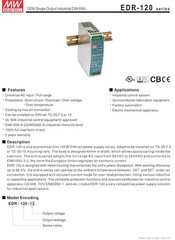 DIN Rail Power Supply 24V 5A 120W AC to DC Single Output EDR 120 Watts