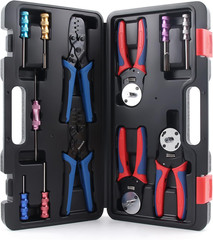 12Pcs Deutsch Crimp Tool Kit Weather Pack Crimpers Close Barrel & Open Barrel Cr