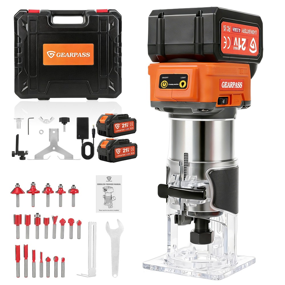 Upgraded 21V Cordless Compact Wood Router Tool for Brushless Hand Wood Trimmer