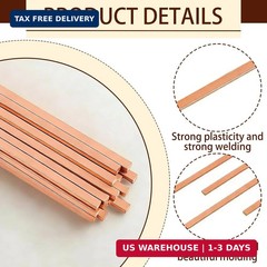 50 Sticks Brazing Rods BCuP-5 15% Silver Solder Phos Copper Flat Welding Rods 0.