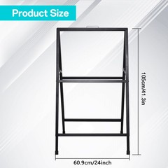 Heavy-Duty Double-Sided Metal A-Frame Sidewalk Sign Holder Stand 24″x36″