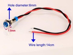Gebildet 10pc 6mm 1/4″ 12-24VDC LED Metal Indicator Light Waterproof Signal Lamp