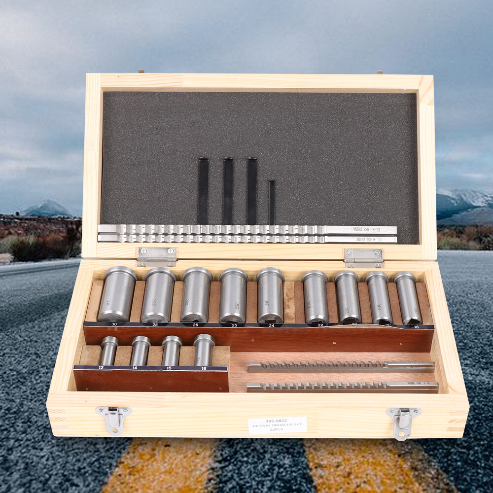 22pcs Keyway Broach Kit Metric Size Set HSS CNC Metalworking Tool