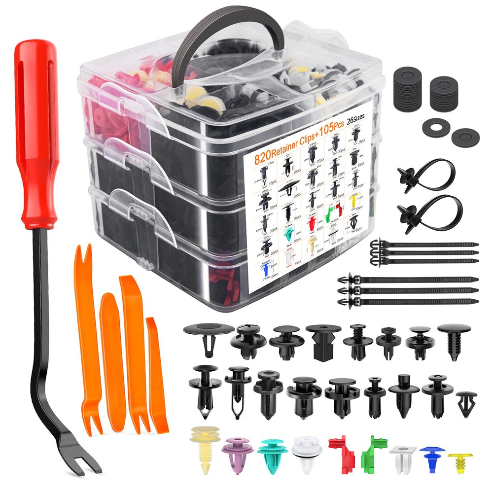 MICTUNING 925Pcs Car Push Retainer Clips & Fasteners Assortment Removal Tool Kit
