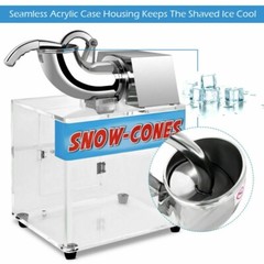Electric Cone Ice Shaver Machine Snow Crush Stainless Steel Dual Blade Smoothie