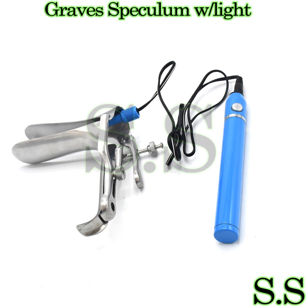 Graves Vaginal Speculum Medium w/Light Ob/Gyneclogy