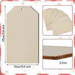 Blulu 6 Pcs Easter Gift Tags for Crafts Large Blank Wood 9.8 x 5.5 Inch