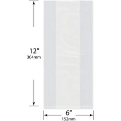 Plymor 6″ x 3″ x 12″, 2 Mil Gusseted Plastic Bags