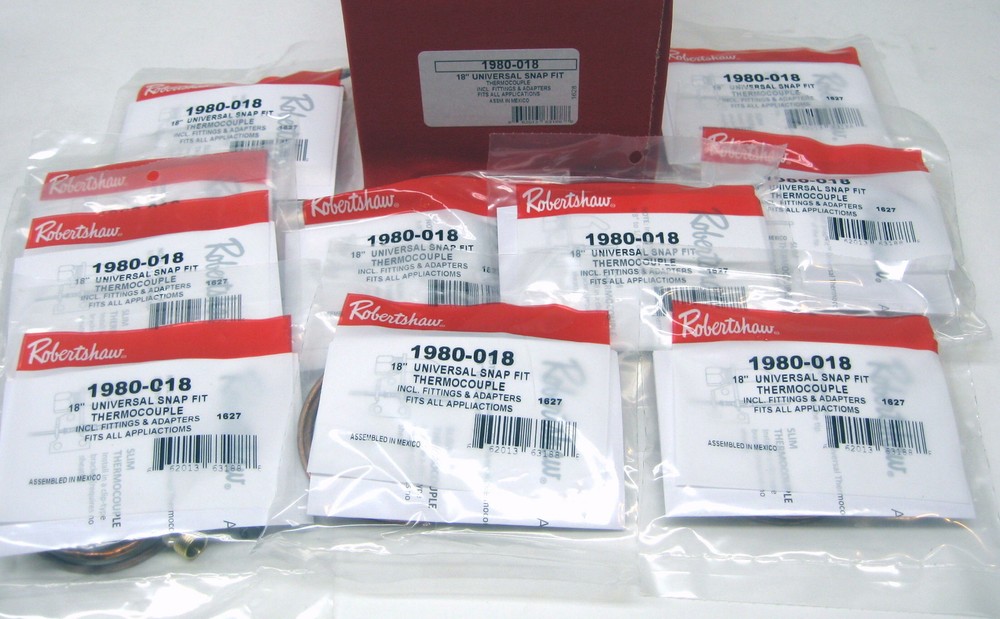 10 Pack of Robertshaw Thermocouple 18″ 1980-018 Snap Fit Universal