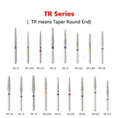 50 pcs Dental Turbine Diamond Burs For High Speed Handpiece Friction Grip Burs